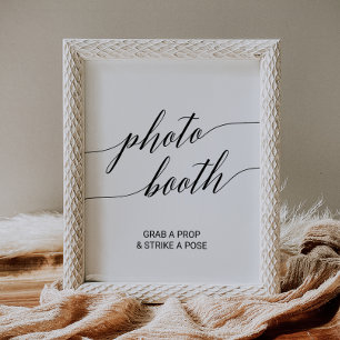 Affiche Elegant Black Calligraphy Photo Booth Sign