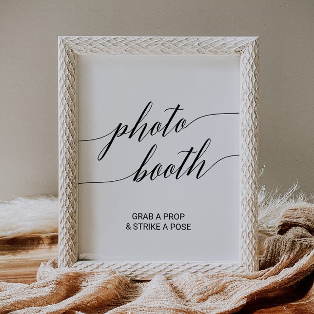 Affiche Elegant Black Calligraphy Photo Booth Sign (Créateur téléchargé)