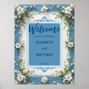 Affiche Elégant blanc Hydrangea fleur Mariage rustique