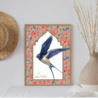 Élégant bleu Oiseau Éperroirs Pièces murales perso