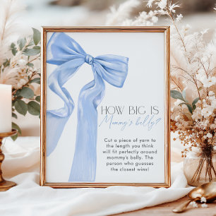Affiche Elegant Blue Bow How Big is Mommy’s ventre