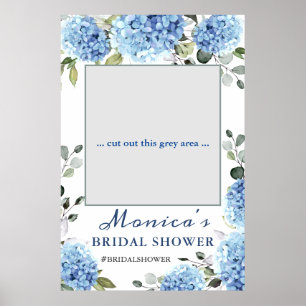 Affiche Elégant Blue Hydrangea Fête des mariées photo Prop
