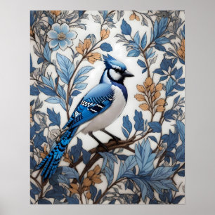 Affiche Elégant Blue Jay William Morris inspiré