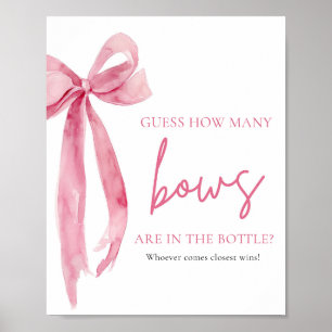 Affiche Elégant Blush Pink Bow Devine Combien De Bows Jeu