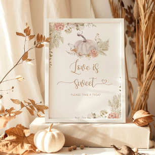Affiche Élégant boho automne L'amour est doux, prenez une