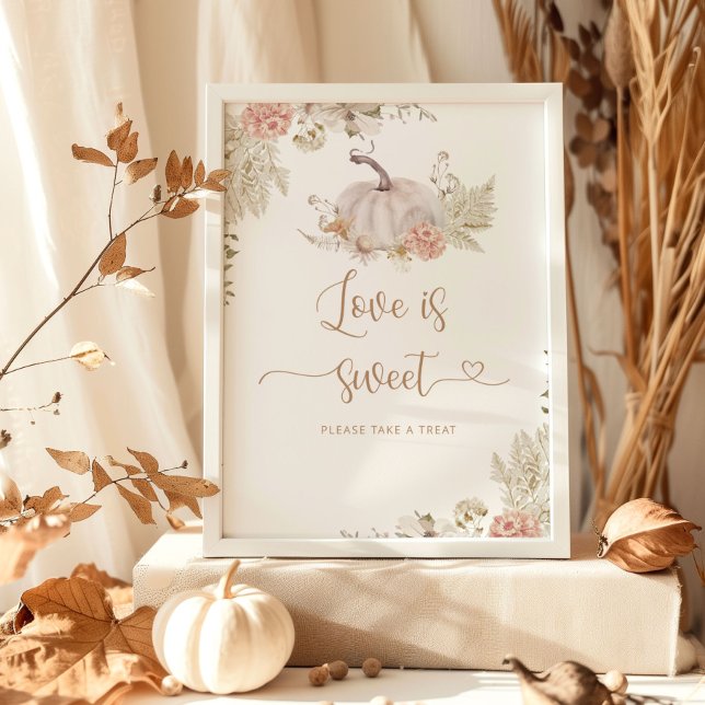 Affiche Élégant boho automne L'amour est doux, prenez une  (Créateur téléchargé)
