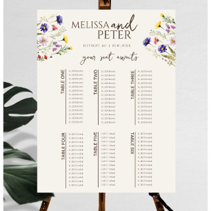 Affiche Élégant Boho Fleur sauvage Mariage de siège graphi