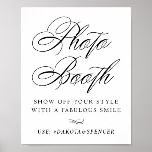Affiche Elégant Booth Smile Black Calligraphy   Chic