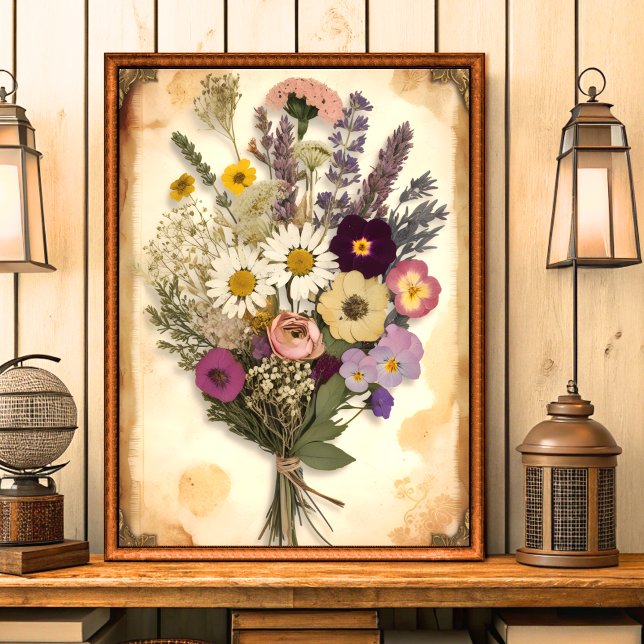 Affiche Elégant Bouquet de fleurs Vintages (Créateur téléchargé)