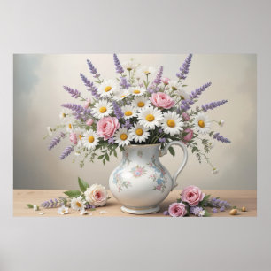 Affiche Elégant bouquet de printemps dans Vase Soft Floral