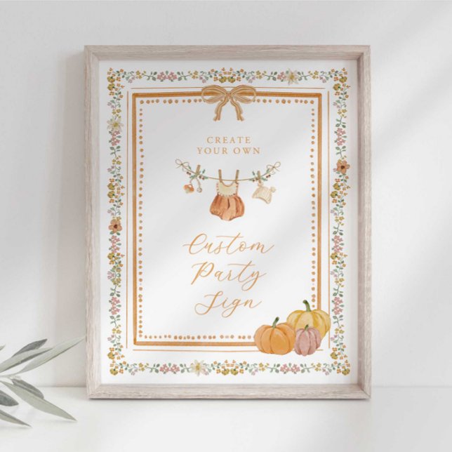 Affiche Elegant Bow Fall in Love Baby Shower Custom Sign (Créateur téléchargé)