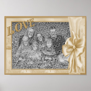 Affiche Elegant Bow Love Frame Mariage Photo