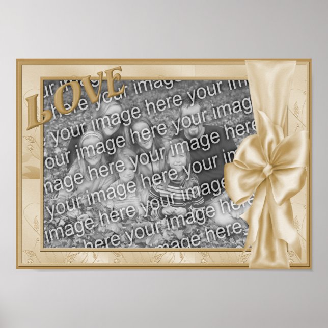 Affiche Elegant Bow Love Frame Mariage Photo (Devant)