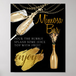 Affiche Élégant Brunch nuptial Mimosa Bar Sign