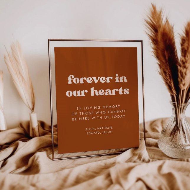 Affiche Élégant Burnt Orange Forever dans nos coeurs signe (Créateur téléchargé)