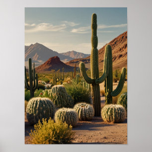 Affiche Elégant CACTUS aquarelle