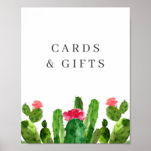 Affiche Élégant Cactus Garden Table de mariage Signal