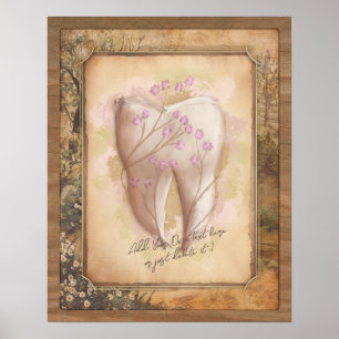 Affiche Élégant cadeau dentaire Vintage à l'ancienne