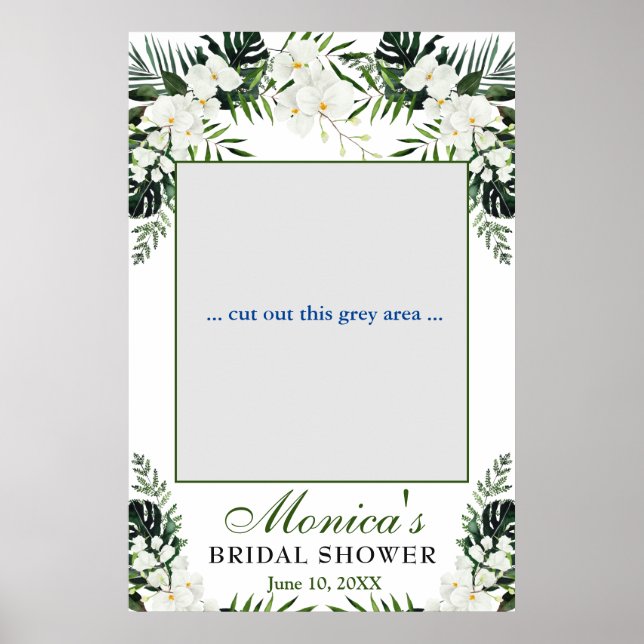 Affiche Elégant cadre photo Fête des mariées Orchidées Bla (Devant)