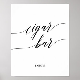 Affiche Élégant calligraphie noire Cigar Bar Signal
