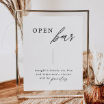 Affiche Elegant Calligraphy Wedding Open Bar Drinks Sign<br><div class="desc">Elegant Calligraphy Wedding Open Bar Drinks Sign</div>