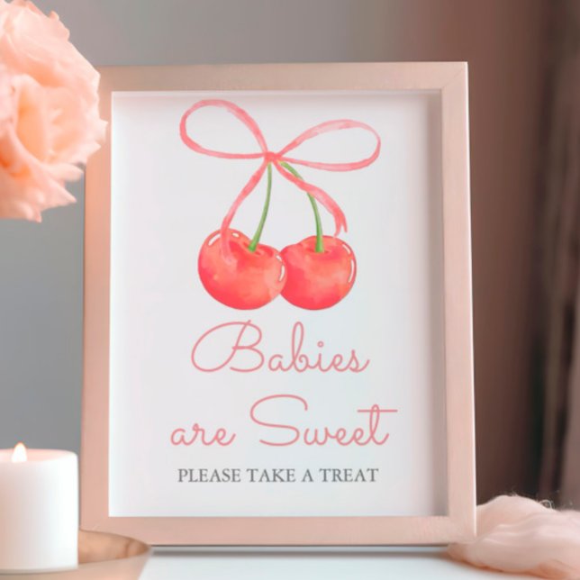 Affiche Élégant Cerisier Pink Ribbon Baby sont doux (Créateur téléchargé)