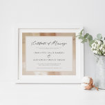Affiche Élégant certificat de mariage Gold Faux<br><div class="desc">Poster du certificat de mariage d'or Faux</div>