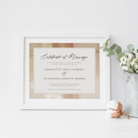 Élégant certificat de mariage Gold Faux