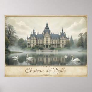Affiche Élégant Château de France Château de Vizille