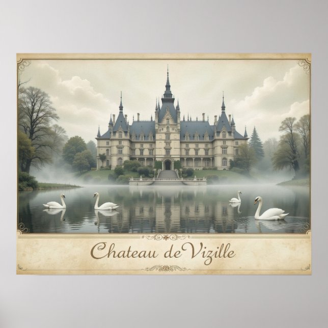 Affiche Élégant Château de France Château de Vizille (Devant)