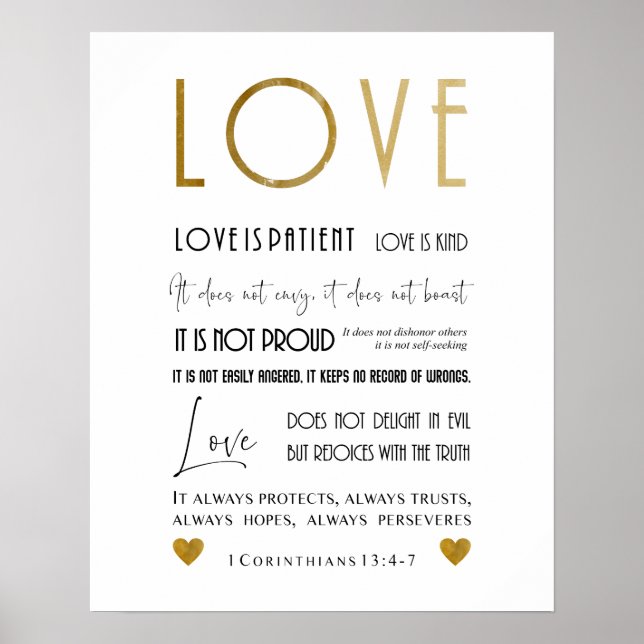 Affiche Élégant Chic Christian Love Bible Verse Typographi (Devant)