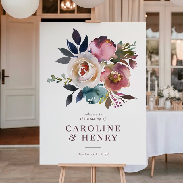 Affiche Élégant Chic Romantique Rose Mariage (Créateur téléchargé)