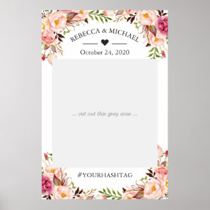 Affiche Élégant Chic Rose Pâle Floral Mariage Accessoire d