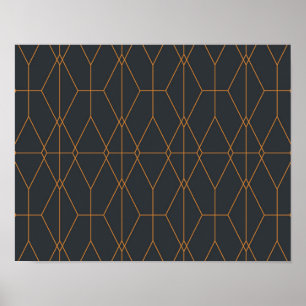 Affiche Elégant, chic, simple, luxueux art motif de ligne