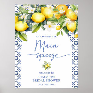 Affiche Elégant citron Fête des mariées principale Squeeze