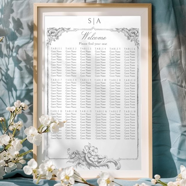 Affiche Élégant classique Rococo Floral (Créateur téléchargé)