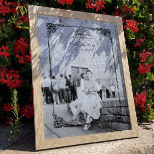 Affiche Elégant classique Rococo Floral Bienvenue