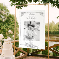 Elégant classique Rococo Floral Bienvenue