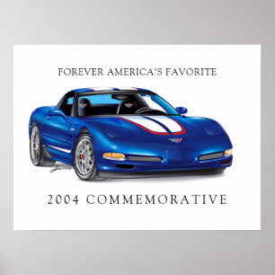 Affiche Elegant Commemorative Vette Illustration