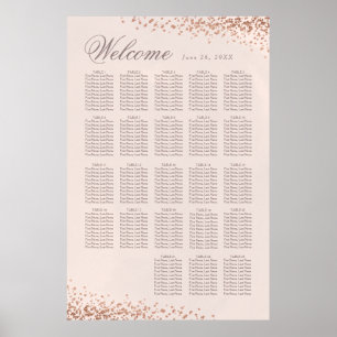 Affiche Élégant confetti 20 + Mariage de table