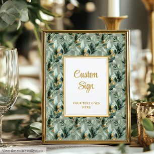 Affiche Elégant Deep Green Gold Eucalyptus Mariage personn