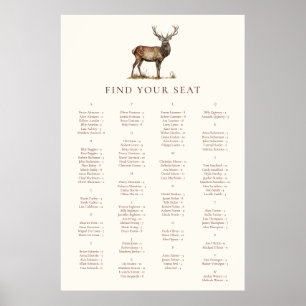 Affiche Élégant Deer Stag Hung Party Seing Graphique