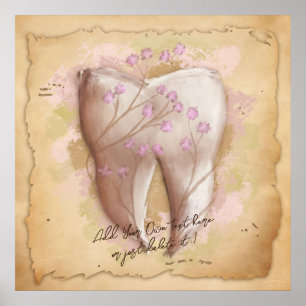 Affiche Élégant Dentiste Vintage Dental Assistant Cadeau