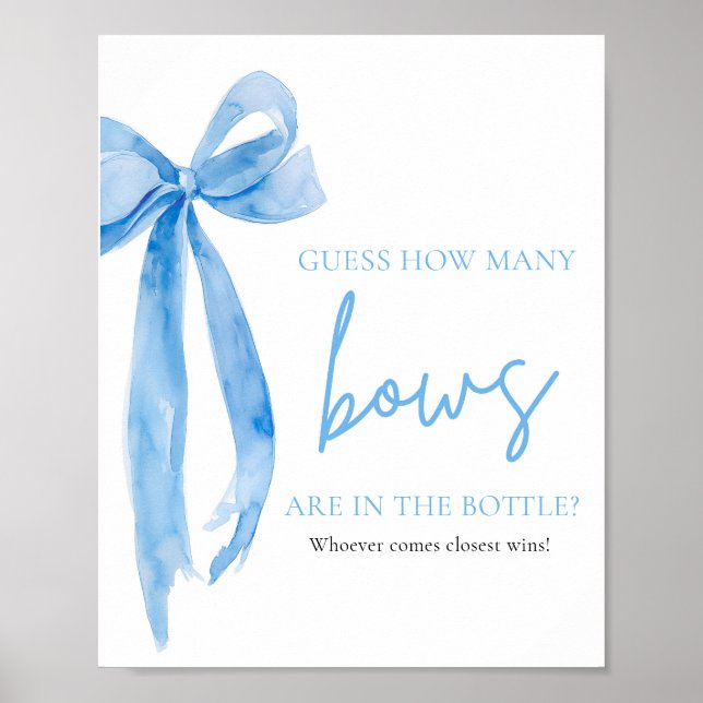 Affiche Elegant Dusty Blue Bow Devine Combien De Bows Jeu (Devant)
