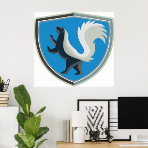 Affiche Élégant Emblème Skunk Faune Inspiré Crest