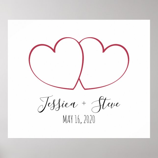 Affiche Élégant empreinte digitale coeur amusant mariage l (Devant)