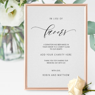Affiche Élégant en lieu et place des faveurs Mariage Faveu
