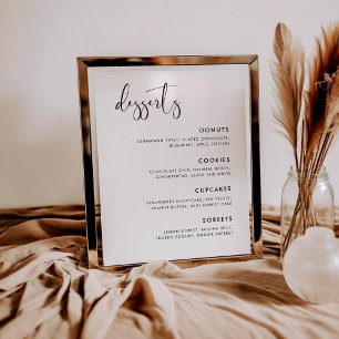 Affiche Elégant et moderne Mariage de Dessert Bar panneau