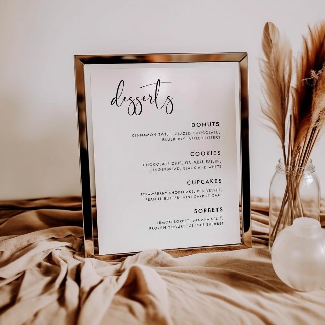Affiche Elégant et moderne Mariage de Dessert Bar panneau (Créateur téléchargé)