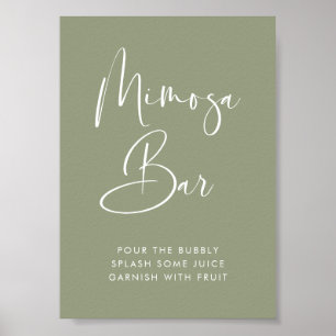 Affiche Elégant et moderne Sage Green panneau de bar Mimos